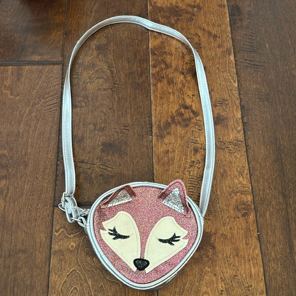 Girls Glittery Fox Purse/Handbag